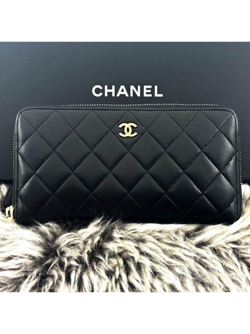 Chanel Wallet Quilted Zip Around